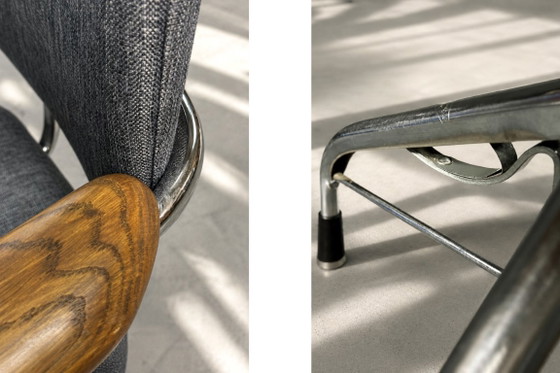 Sedia da ufficio girevole vintage in stile industriale scandinavo di metà secolo, prodotta da Verkstads AB (photo 13 of 16)