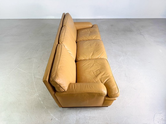 Image 1 of Originele Midcentury driezitsbank Arne Norell Mexico leer