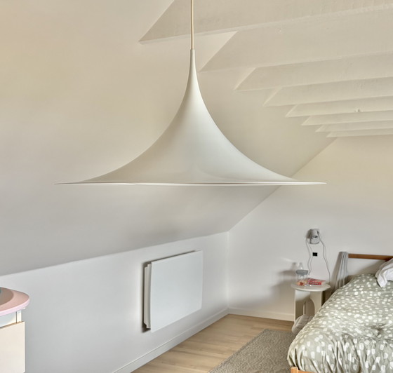 Image 1 of Lampe suspendue vintage Fog & Mørup Semi - 60 cm - blanc - design danois Mid Century / space age - ca. 1970