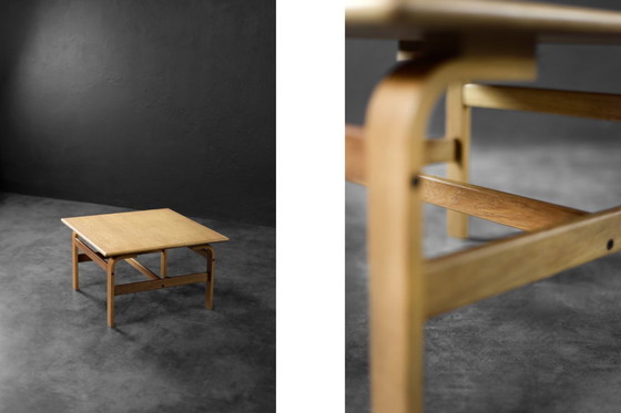 Image 1 of Vintage Mid-Century Scandinavian Modern Low Brown Oak Coffee Table by Karl-Erik Ekselius for JOC Vetlanda, 1960s