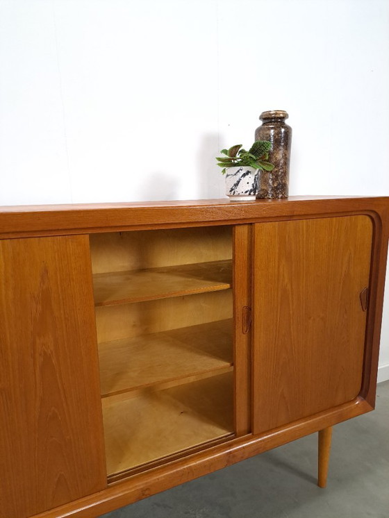 Image 1 of Mid Century Deens teak hoog dressoir