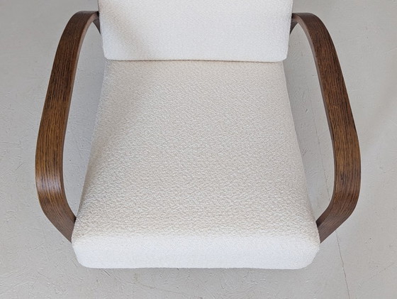 Image 1 of Jindřich Halabala Poltrona da salotto regolabile H 70 in bouclé crema, anni '30