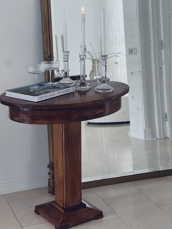 Image 1 of Art Deco bijzettafel salontafel ovaal Tsjecho-Slowaaks