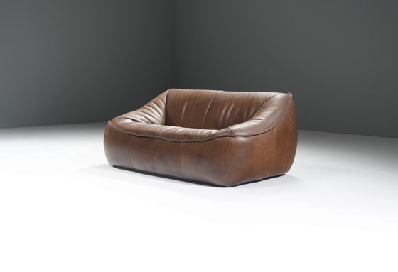 Image 1 of Prachtige vintage Ringo Sofa in leer van Gerard Van Den Berg voor Montis 1979
