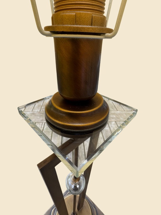 Image 1 of 🔷 UNICUM | Il Paralume Marina Bronze Table Lamp | Italian Design | Murano Glass | 1987-1995