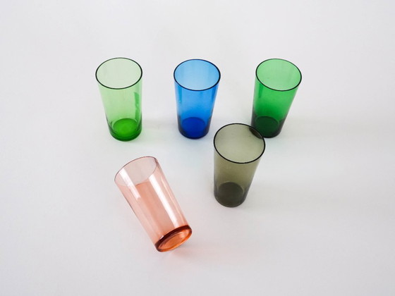 Image 1 of Set of coloured glasses, Finnish design, 1950s, designer: Tapio Wirkkala, manufacturer: Iittala
