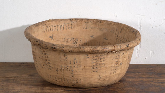 Antique Japanese tally bowl in washi paper – Japan, circa 1920 – Wood (photo 3 of 29)