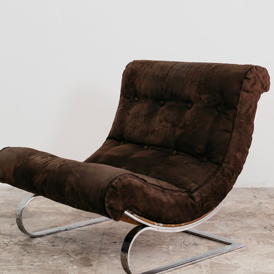 Image 1 of Fauteuil design Renato Balestra Cinova 1973, acier chromé, antiquités modernes