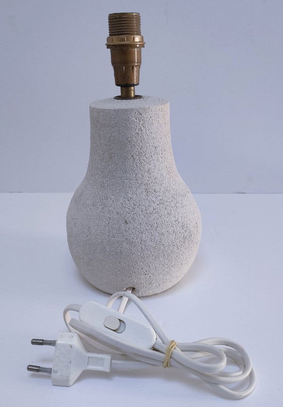 Lampada in pietra intagliata anni '90, Lampade da tavolo, Beige, Vintage (foto 13 di 14)