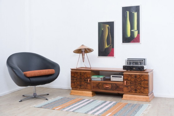 Art-déco-Lowboard aus kaukasischem Nussbaum, restauriert, Sideboard, Holz, Braun, Art Deco (Foto 2 von 10)