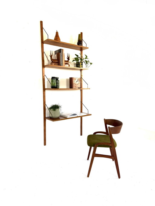 Sistema di pareti in teak danese vintage anni '60 – wandkast, Wood, Brass