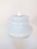 Vintage hanglamp van lichtblauw opaalglas