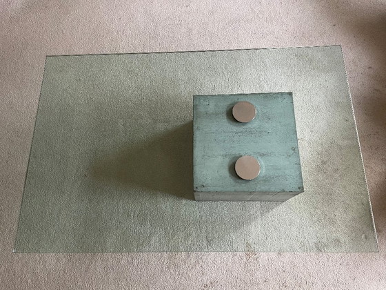 Image 1 of Mesa de centro de diseño de vidrio/hormigón Saporiti