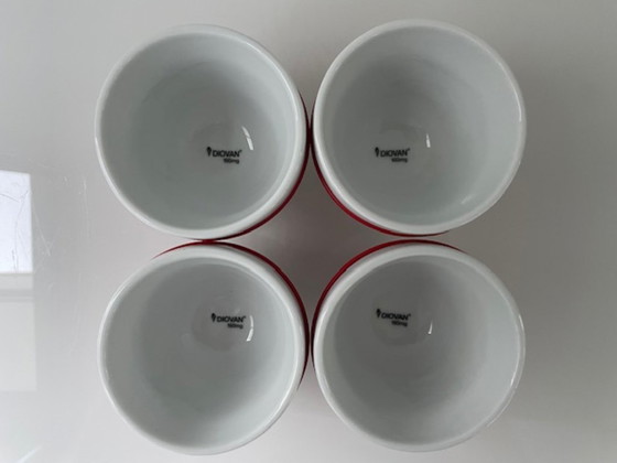 Image 1 of Juego de 4 tazas Koziol Aroma Matteo Thun, rojo y blanco