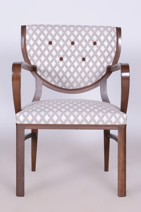 Gerestaureerde art-deco fauteuil, beukenhout, nieuwe bekleding, Tsjechisch, jaren 1920 – Textile, Wood (photo 5 of 12)