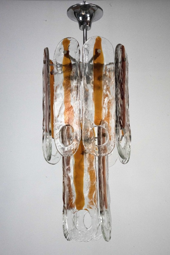 Image 1 of Italian Vintage Murano glass chandelier by Mazzega, model Occhio. Italy 1970s