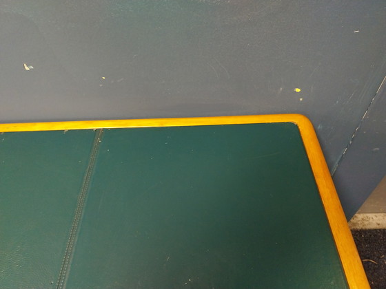 Image 1 of 1 bureau Knoll de 1973, conçu par Warren Platner, avec plateau en cuir vert.