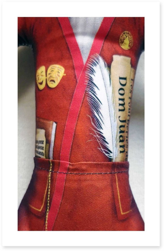 Image 1 of Moliere Art Doll | Handmade Textile Figurine | French Playwright Gift | Literature Teacher Gift | Library Decor