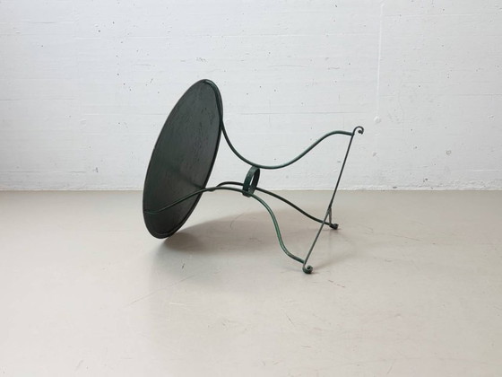 Image 1 of Green French gueridon metal garden table, 1950s