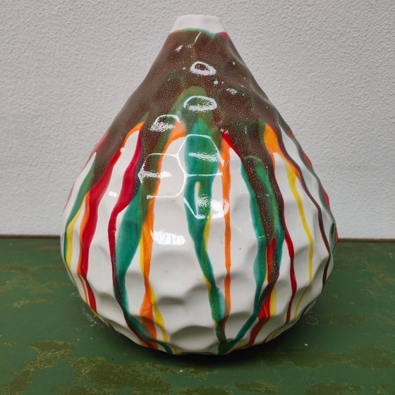 Image 1 of Vaso vintage di metà secolo, vaso per fiori. Ceramica smaltata.