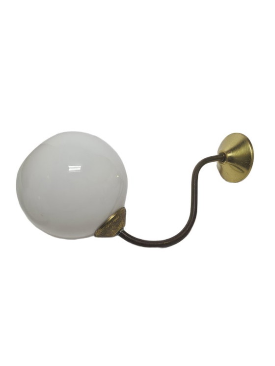 Art Deco wandlamp, Polen, jaren 1950 – Wandlampen, Glass, Brass (photo 6 of 9)