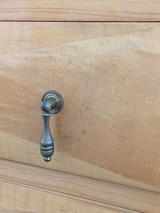 Image 1 of Commode - Laiton, verre, bois - Commode et table de chevet