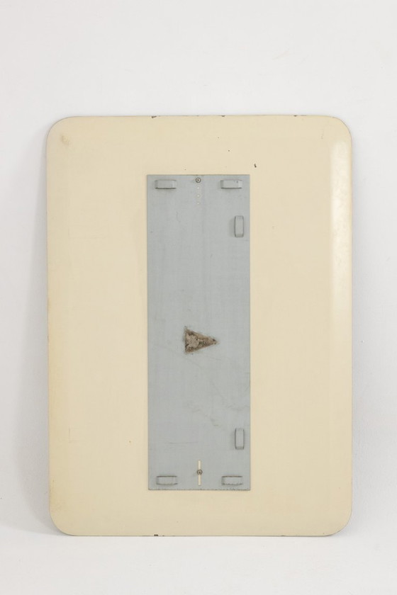 Image 1 of Two-tone rectangular mirror with rounded corners. Circa 1950