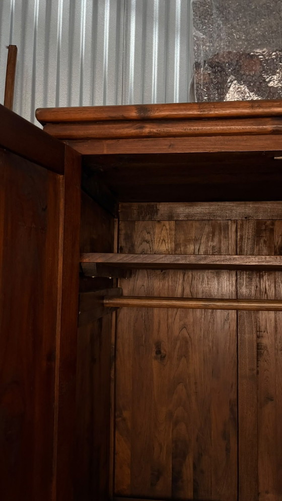 Mooi Houten Strakke Kledingkast – Kledingkasten, Wood, Metal (photo 6 of 6)