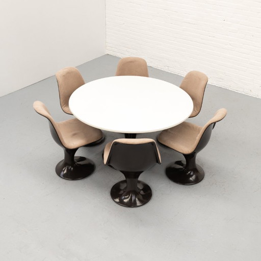 Herman Miller Orbit Eetkamerset 60's – Wood, Plastic (photo 2 of 22)