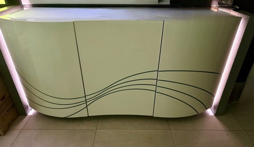 Desbiolles Design Sideboard in Grey Oak and Lacquer – dressoirs, Wood