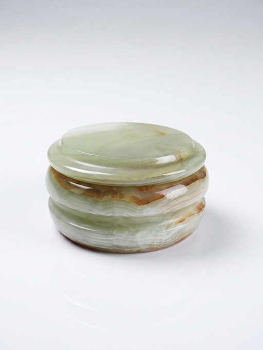 Kleine Vintage Italiaanse Groene Onyx Doos, Jaren 1960-1970 – decoratieve objecten, Stone