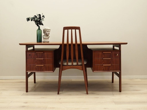 Teak desk, Danish design, 1970s, manufacturer: Omann Jun