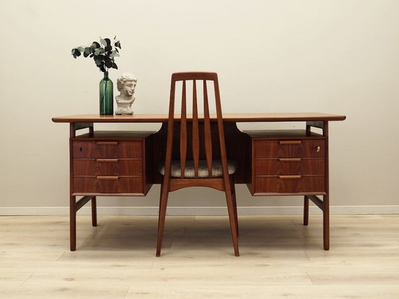 Image 1 of Teak desk, Danish design, 1970s, manufacturer: Omann Jun