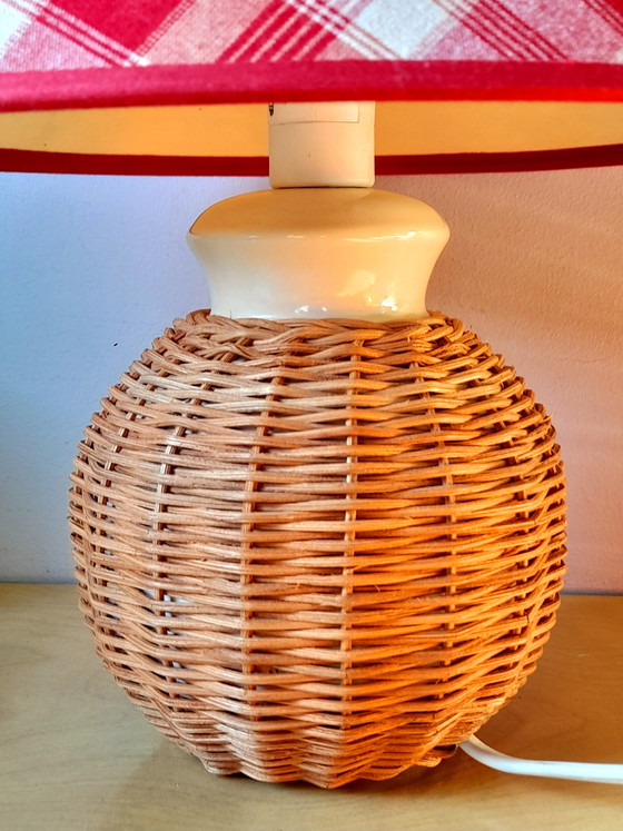Image 1 of Rattan and ceramic lamp