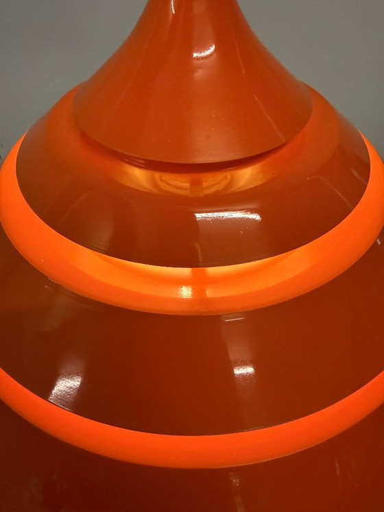 Schnieder Leuchten Pendant lamp – Orange – 70s – Metal (photo 6 of 12)