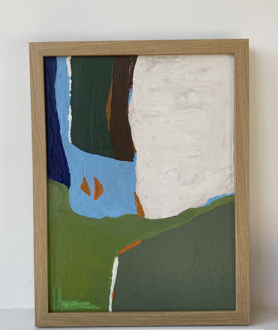 Image 1 of Peinture abstraite 30 x 40 cm avec cadre