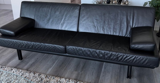 Sofá de cuero negro estilo HF – HF Style, Leather, Metal (photo 5 of 10)