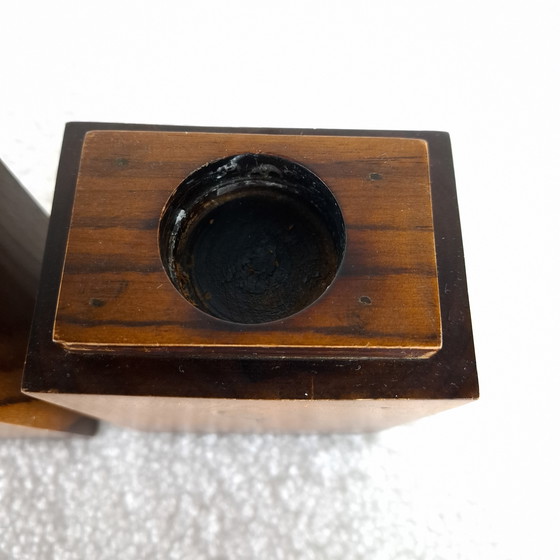 Image 1 of 2 candelieri in legno art déco vintage anni '20/'30