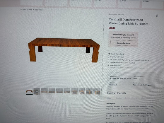 Cassina 370 El Dom Eettafel – Wood (photo 7 of 8)