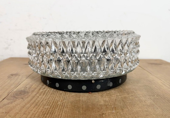 Image 1 of Vintage Glass Wall or Ceiling Light from Elektroinstala, 1970s