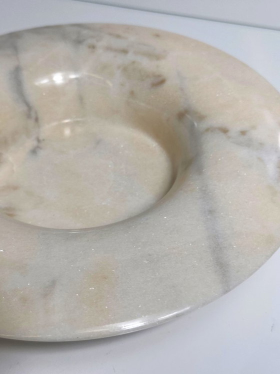Image 1 of Italienische Alabaster Schale 50er 60er Mid Century Marmor Stein Beige Naturstein Travertin Schüssel Vide Poche