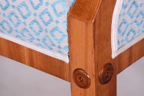Sillón Biedermeier restaurado, cerezo, roble, Austria-Viena, década de 1820. – Sillones, Textile, Wood (photo 4 of 10)