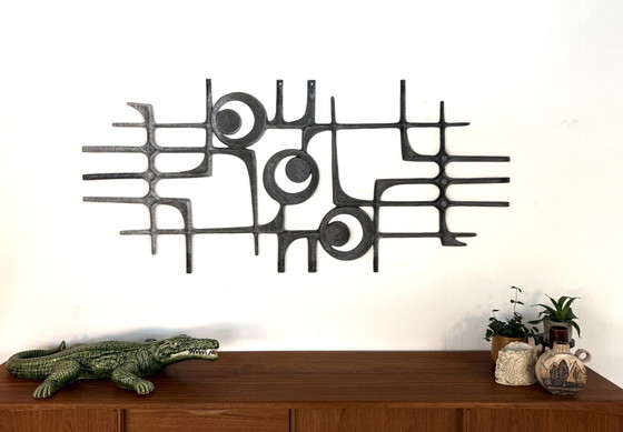 Image 1 of Vintage XL Brutalistische wandsculptuur ‘70