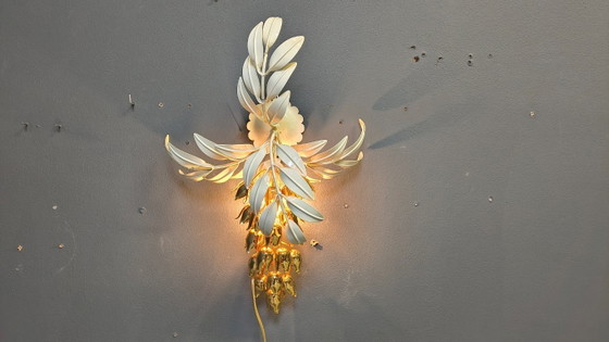 Image 1 of Vintage wandlamp met bloemenmotief van Hans Kögl, jaren 70.