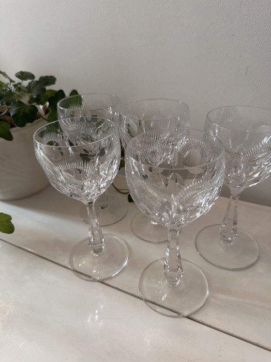 Image 1 of Set di 5 bicchieri da vino in cristallo anni '70