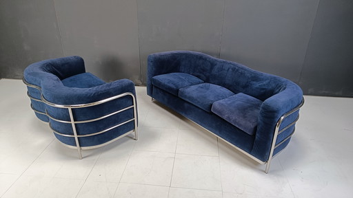 Vintage "Onda" Sofa Set by De Pas D'Urbino and Lomazzi for Zanotta, Italy 1985