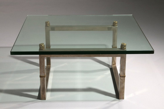 Image 1 of Tavolino da caffè in vetro Peter Ghyczy con struttura in acciaio inossidabile Biri T29