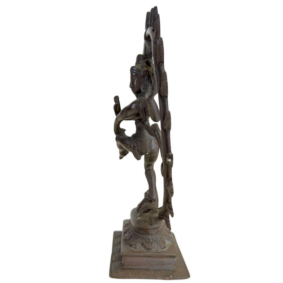 Massive Bronze Shiva Nataraja Skulptur - Indien - Kosmischer Tanz – Bildhauerei (photo 7 of 10)