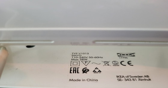 Vintage IKEA SMYG Wall Lamp White 1990s. – Wall lights, Metal, Plastic (photo 6 of 6)