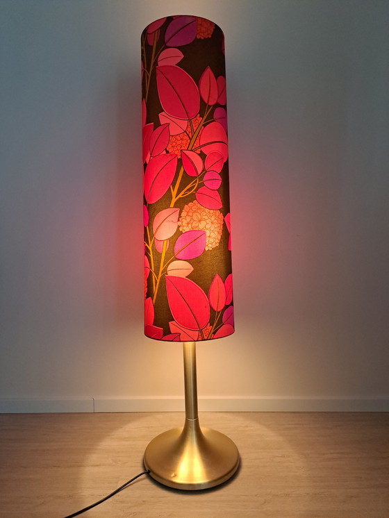 Image 1 of Lampe rétro rare des années 70 - Motif floral - Eye Catcher